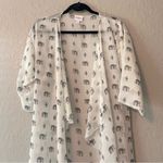 LuLaRoe  Womens Kimono Cardigan Coverup SMALL Black White Elephant Print #187 Photo 2