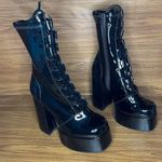 Jeffrey Campbell Luscious Shiny Chunky Patent black heeled boots Women’s 9.5 Photo 2