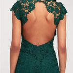 Lulu's Green Backless Sheath Dress with Cap Sleeves Photo 2
