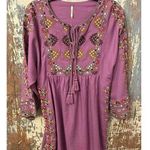 Free People  Purple Embroidered Linen Dress, size XS Photo 0