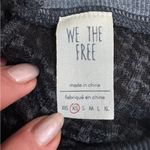 Free People  We The Free South Side Thermal Top Black Waffle Knit Oversized XS Photo 2