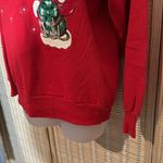 Adorable Vintage 1990s Y2K Cat and Mouse Christmas Sweatshirt Pannill Medium Red Photo 4