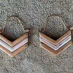 Gold Chevron Earrings Photo 0