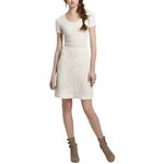 Anthropologie Sparrow Cream Gold Gilt Grid Sweater Dress Size Small Photo 3
