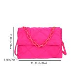 Pink puffer chain bag with cross body strap Photo 3