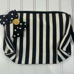 Christian Dior Vintage Black & White Striped Canvas Pouch w Polka Dot Bow Detail Photo 0