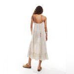 Free People  check print tiered midaxi dress in ivory, Size Small, $108 Photo 5