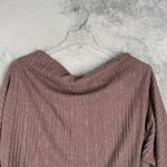 BKE  Sweater Womens M Brown‎ Ribbed Knit Off Shoulder Dolman Sleeve Cozy Chic Photo 3
