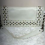 White Studded Hobo Bag with Gold Accents Photo 0