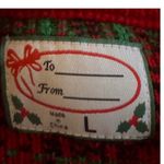 Santa's Bestie Ugly Christmas Sweater Sequin Ugly Holiday Knit Pull On Top Large Red Photo 2