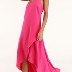 Lulus Lulu’s Sweet Surprise Maxi Dress Sz Small Bright Pink Tiered Drapey Flowy Photo 5