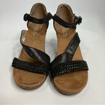 Toms  Clarissa wedge Sandals black with silver shimmer women’s size 8.5 casual‎ Photo 2