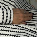 Lily White  medium womens cardigan kimono black white striped long sleeve new NWT Photo 3