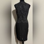 None EUC Vintage Silver and Black Floral Vest Sheath Dress size 7-8 Photo 3