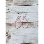Vintage Earrings for Pierced Ears Pink Beaded Dangle Photo 1