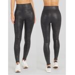 Spanx  Foiled Black Snakeskin Leather Leggings Size L Photo 1