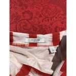 Liz Claiborne Red Cream Skirt Zip Front Lined Skirt Size 2p square plaid spring Photo 2