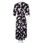 Free People  Dress Womens Small Black Pink Floral Love of My Life Midi Dress Boho Photo 3