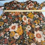 Natural Life Floral Raw Edge V-Neck Blouse Lightweight Cotton Relaxed Fit S/M Photo 11