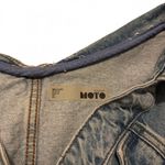 Topshop blue denim off the shoulder button up jacket Photo 4