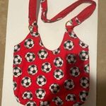 Soccer Ball Pattern Large Handbag Red Photo 0