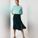 J.Crew  dark forest green Velvet Midi Skirt. Elastic waist. Size MP. NWT. Photo 3
