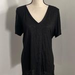 Calvin Klein Jeans Calvin Klein Short Sleeve Shirt Large Black Embellished Mature Minimalist Blouse Photo 0