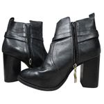 Lane Bryant  Black Leather Ankle Boots Block Heel Buckle Side Zip Womens Size 10W Photo 7