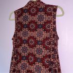 April Cornell Size S Boho Maxi Dress Red Sleeveless Vacation Dark Cottage Photo 7