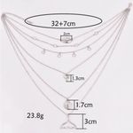 Multilayer Mermaid Tail Pendant Necklace Silver Photo 3