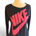 Nike  Black Long Sleeves w Bold Pink Logo  Photo 0