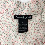 Cotton Express  Cream Floral Ruffle lightweight Blouse size S Photo 6