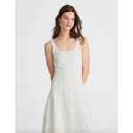 Madewell Denim Scoopneck Midi Dress Pure White Wash A Line Minimalist Medium NWT Photo 1