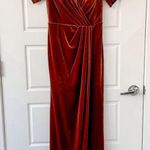 Revelry Giselle Velvet Dress Terracotta Brown Size 2 Photo 3