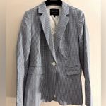 Massimo Dutti Stunning  gingham blue white blazer US 4 EU 36 Photo 1
