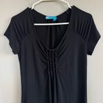 Fresh Produce  Emma Dress Woman’s Size S Black Ruching Short Sleeve Style 21484 Photo 2