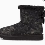 UGG ‎ Mini Bailey Bow Glimmer Black Boots Photo 5
