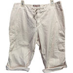 Jamaica Bay Khaki Beige Cargo Capri Roll/Tab Leg Mid Rise Size 16W Zip/Tie Tan Photo 0