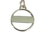 Coach  Silver Black Round Medallion Keychain Bag Charm Metal Disc Hangtag Photo 2