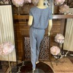 Lands' End BLUE AND CREAM TRELLIS PRINT DRAWSTRING WAIST JUMPSUIT (10) Photo 5