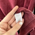 Red velvet boho style frayed edges v Photo 3