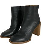 See By Chloe Keira Leather Crepe Block Heel Zip Booties Women’s 38.5 Spring Black Size 7.5 Photo 2