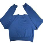 Aviator Nation x SoulCycle cropped crew sweatshirt Medium Blue smiley graphic Photo 6