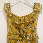Tularosa Lily Midi Dress Tiered Ruffle Yellow Floral size XS Off Shoulder Garden Photo 4