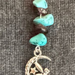 Silver Celestial Fairy Pendant Necklace with Turquoise and Obsidian Accents Photo 0