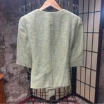 Deadstock VNT id/entity 'Garden' Metallic Fleck Greens Tweed Belted Blazer: 10 Green Photo 4