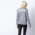 Zadig & Voltaire  Happy AMOUR
Merino Wool V-Neck Sweater Grey Photo 1