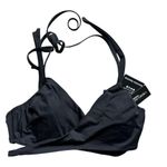 Carmen Marc Valvo NWT Wrap Halter Black Underwire Swim Sense Twist Bikini Top XS Photo 2