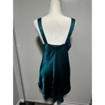 Dantelle Vintage Satin Emerald Green Slip Dress Lace Trim Lingerie Nightie Dentelle Med Photo 3