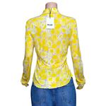 ROUJE PARIS Palmyra Long Sleeve Shirt, Yellow Watercolor Peony Print, FR44/US12 Size 12 Photo 10